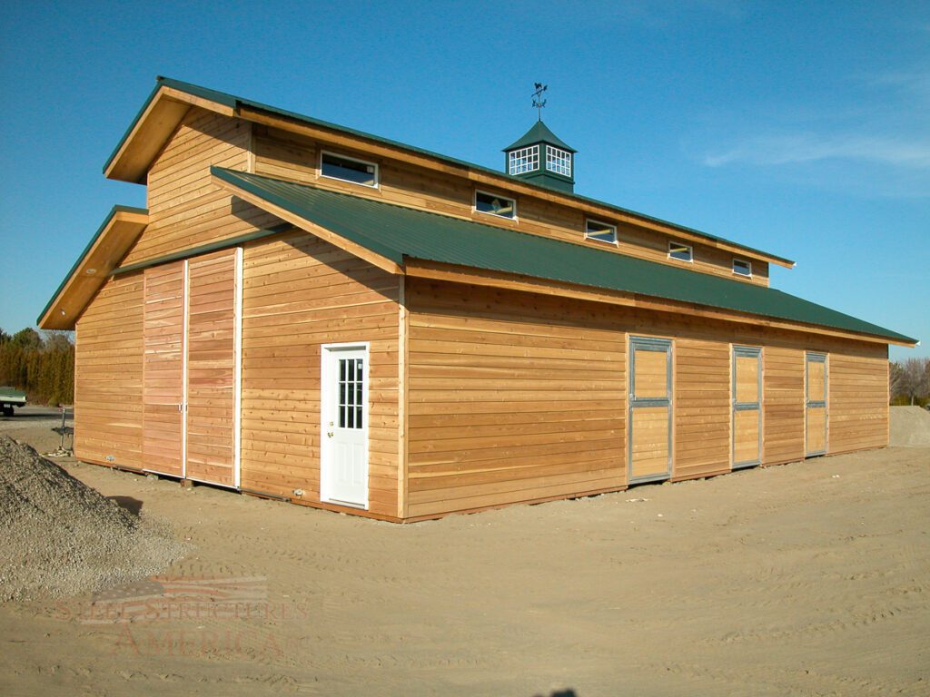 Cedar Sided Pole Barn #1682 | Steel Structures America