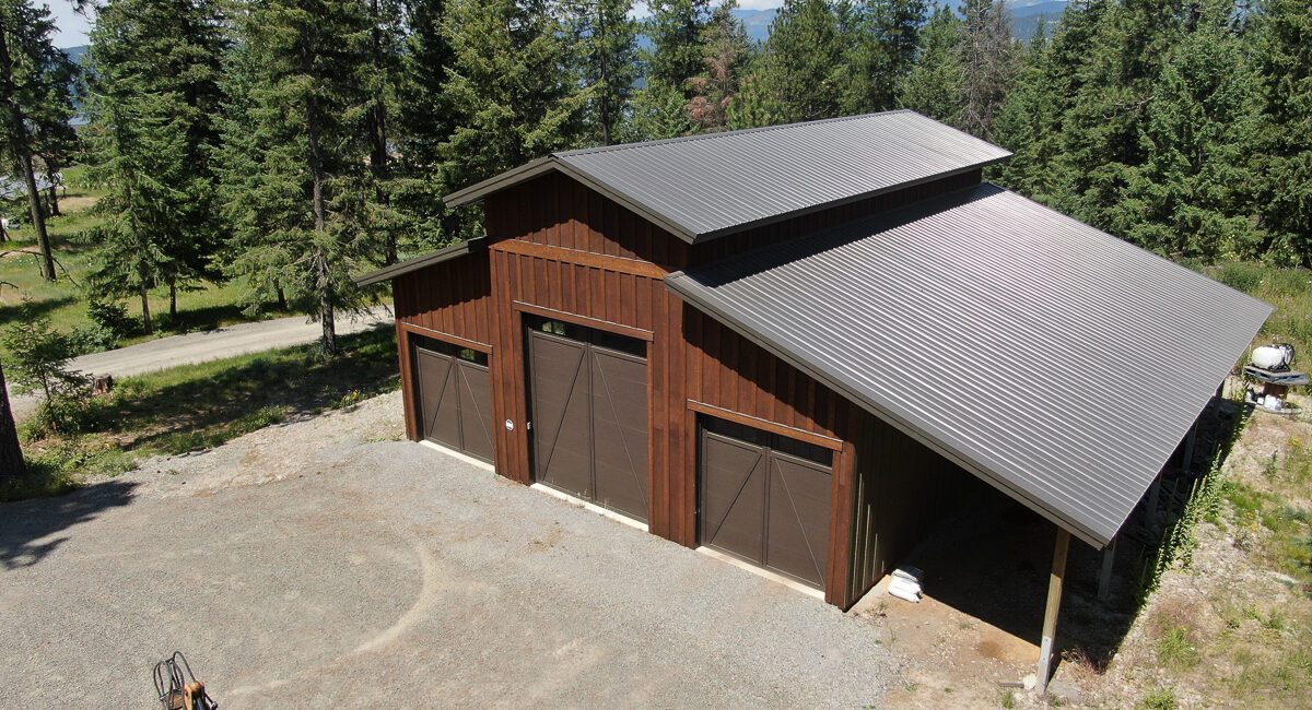 #8194 – 3 Bay Garage with RV Storage – 42x48x22 – Harrison, Idaho | Steel Structures America