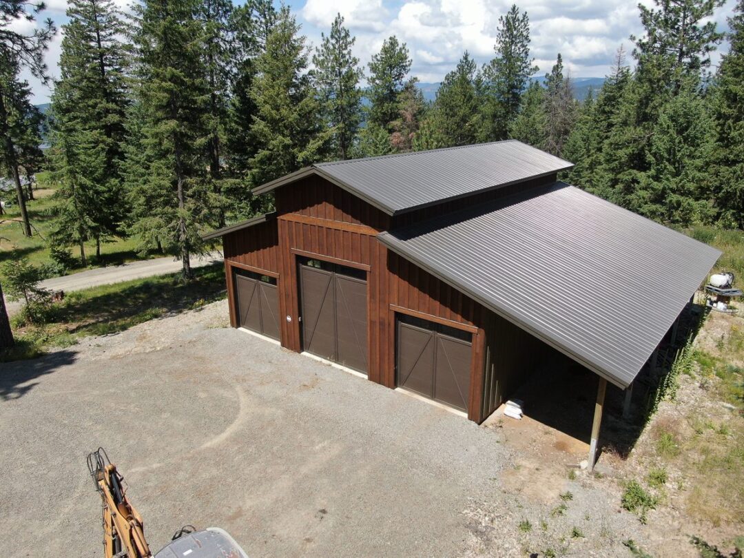 #8194 – 3 Bay Garage with RV Storage – 42x48x22 – Harrison, Idaho | Steel Structures America
