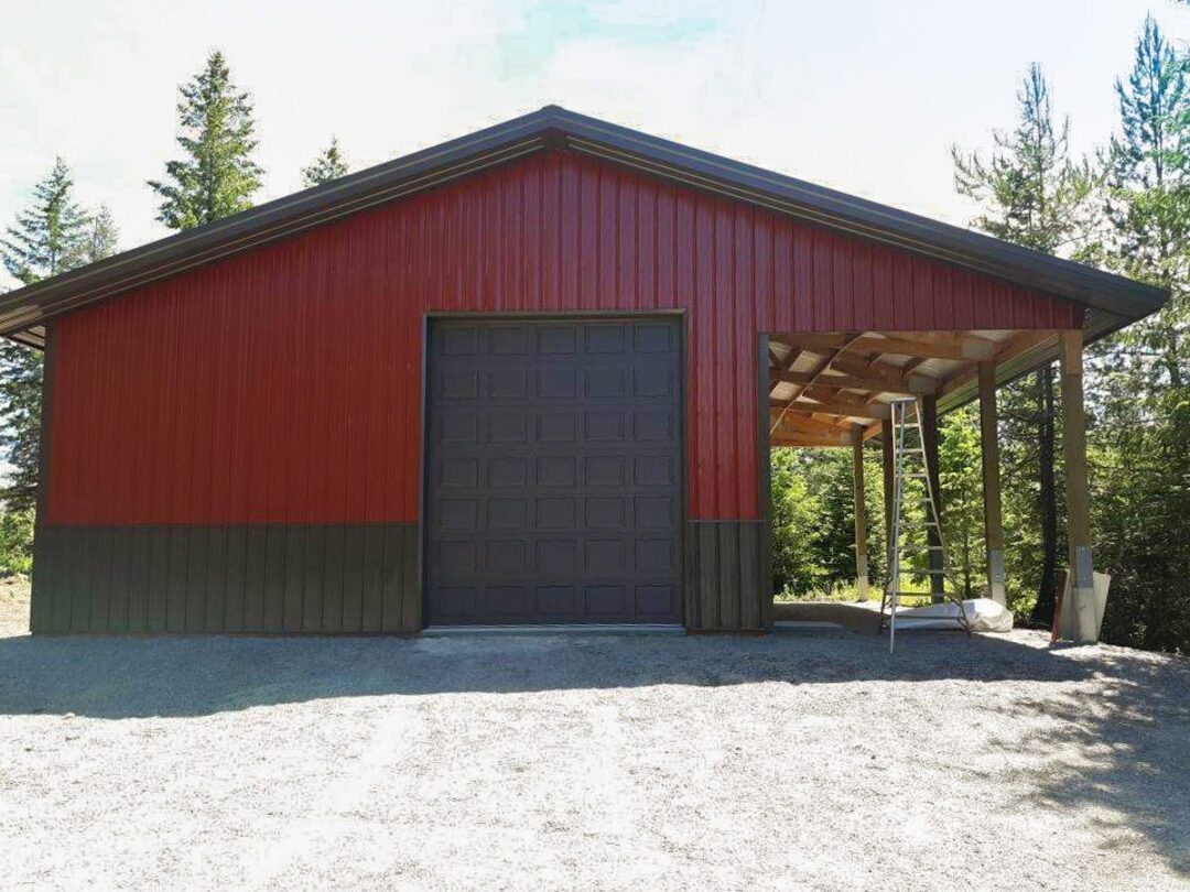 #11591 – 40X40X12-Rathdrum, Idaho – Post Frame Garage | Steel Structures America