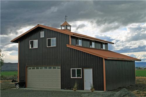 2 Story Steel Building with Shed #4224 | Steel Structures America