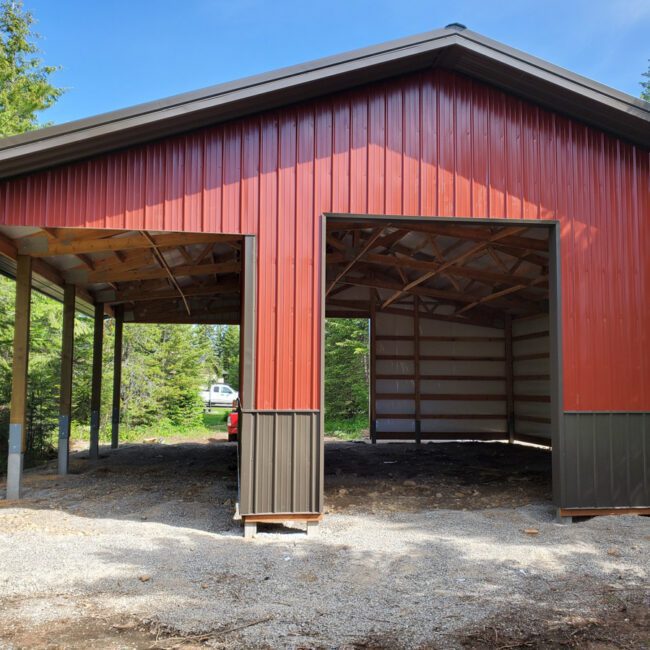#11591 – 40X40X12-Rathdrum, Idaho – Post Frame Garage | Steel Structures America