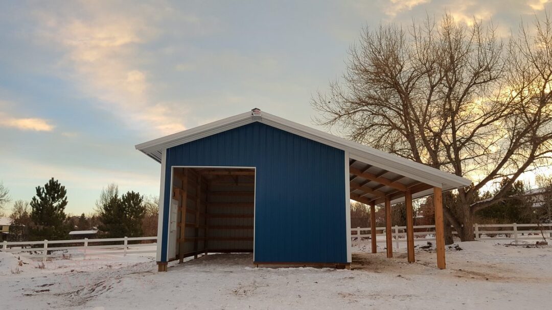 9179 – Open Range Colorado Horse barn with lean to-06 | Steel Structures America