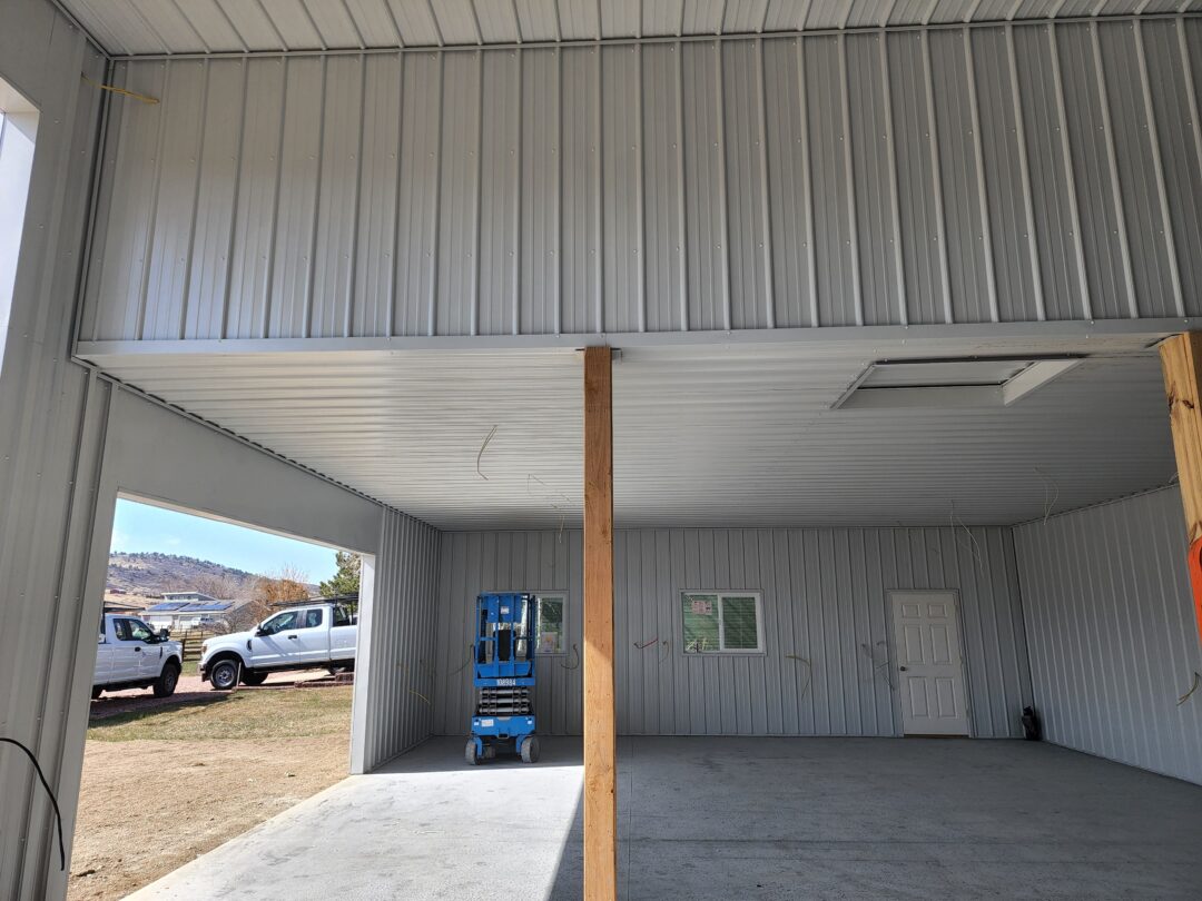 #12728 - 30 x 28 x 10 w attached RV Garage 16 x 40 x 16 with Lean-to in Berthoud, CO interior 1