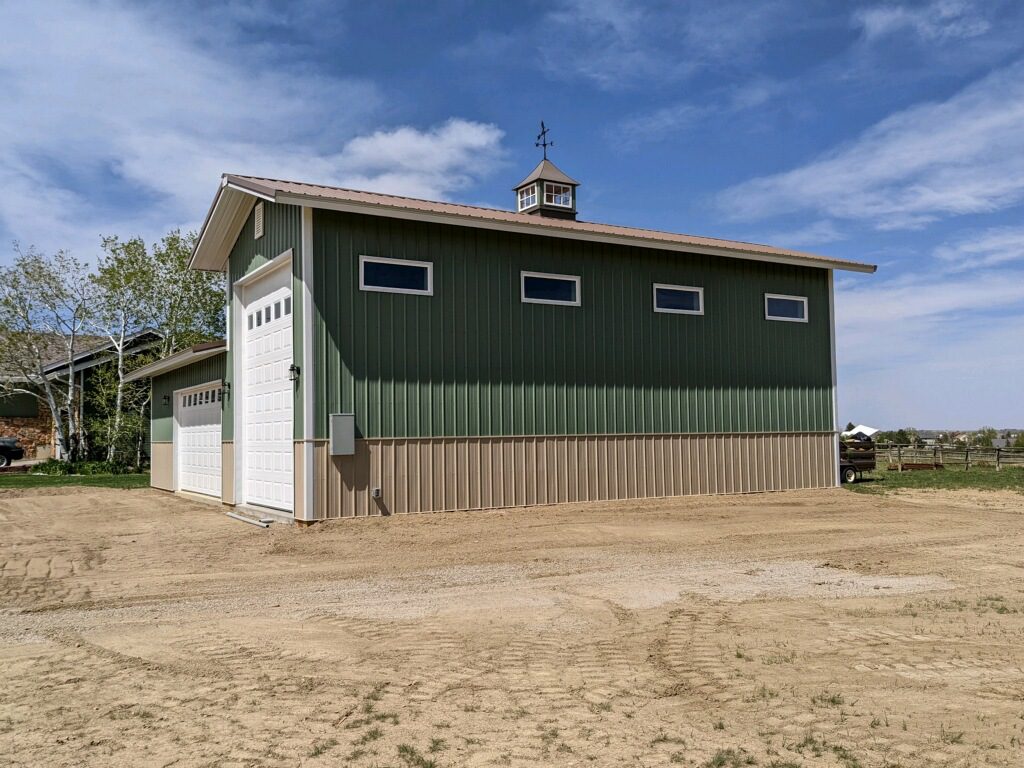 #12728 - 30 x 28 x 10 w attached RV Garage 16 x 40 x 16 with Lean-to in Berthoud, CO side