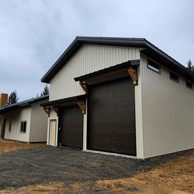 Beige and brown steel structure building in Idaho