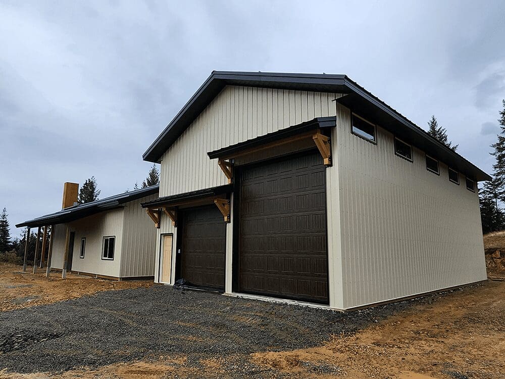 Beige and brown steel structure building in Idaho