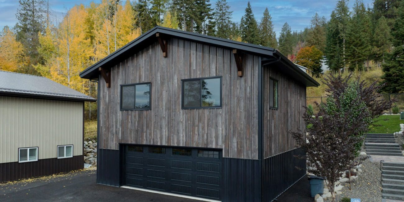 woodgrain steel garage