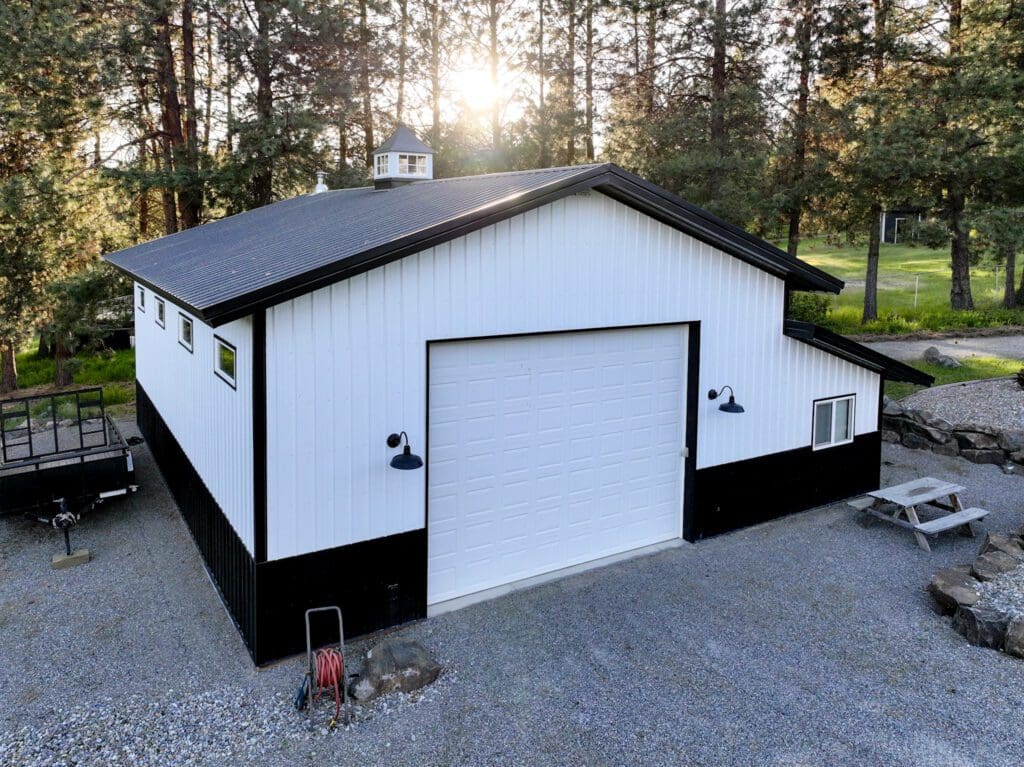 Residential Pole Barn with Lean-to in North Idaho