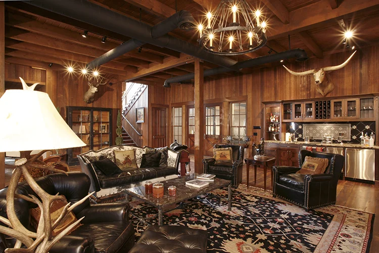 A stunning barndominium interior