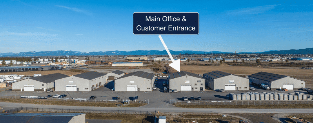 Metal America and Steel Structures America campus aerial view - Post Falls, Idaho