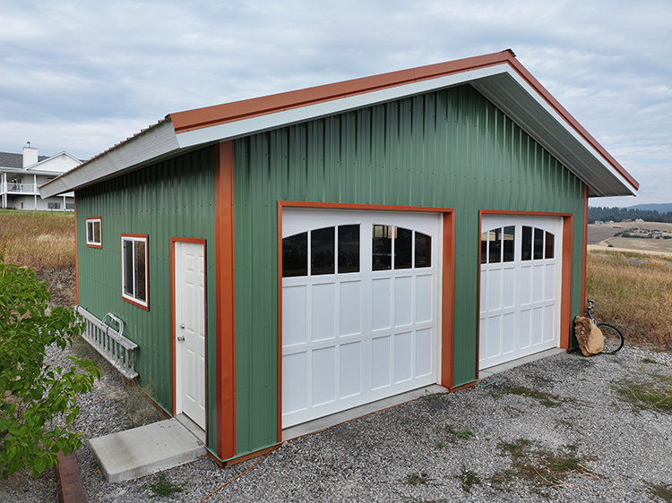 A 24x24 small pole barn built by Steel Structures America. The perfect size for a garage