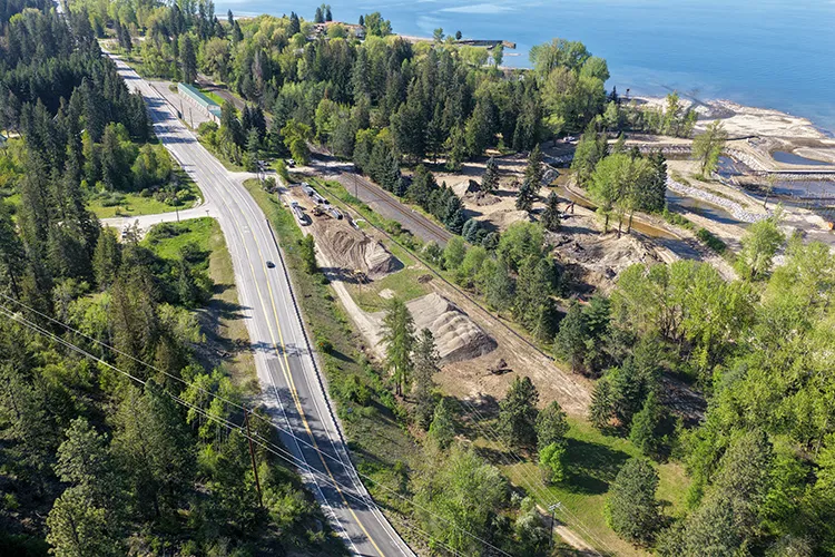 An areal shot of land for a barndominium to be build on
