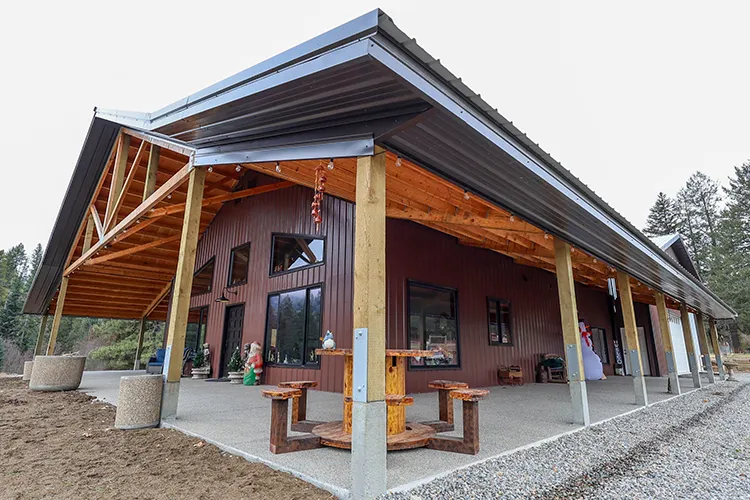 Perma-column posts are used for this barndominium