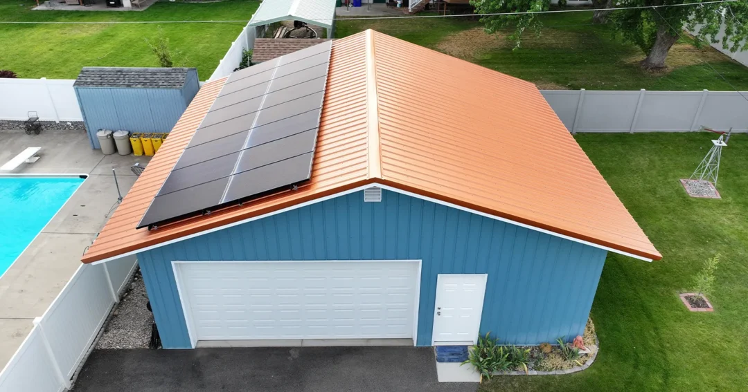 Washington new ADU laws allos this blue shop and living quarters to be built in a spokane backyard