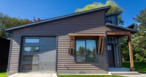 An ADI in Idaho, bown with black garage door, from Kit Culture