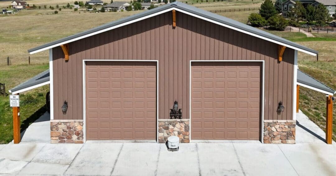 A 40x60x16 shop built in Parker, Colorado, an example of a finished 40 x 60 metal building