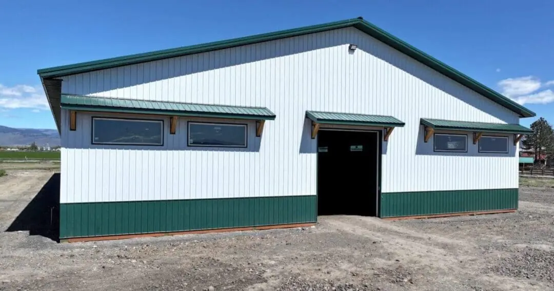 An 80 x 250 indoor horse arena in Ellensburg, WA, one of the large steel buildings built by Steel Structures America