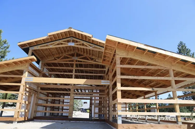 A barndominium under construction, the stage barndominium financing has to fund